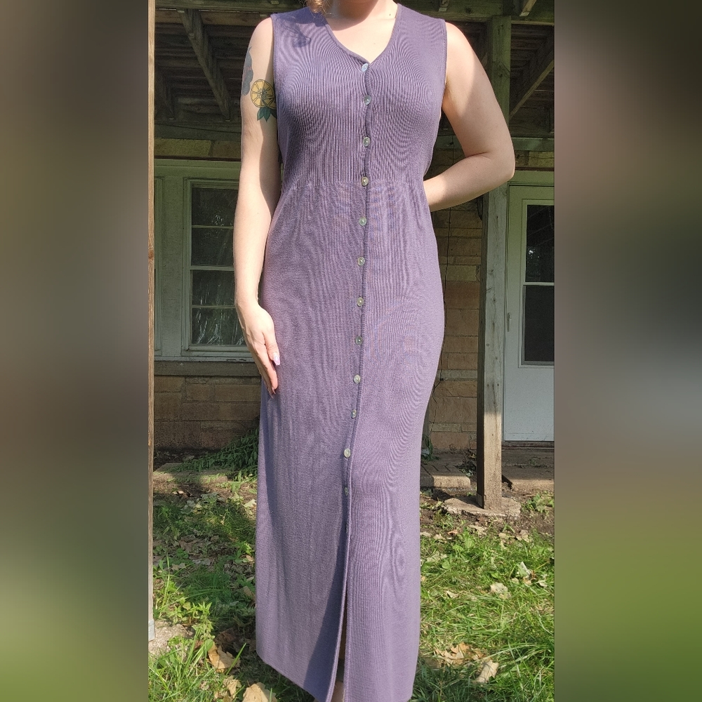 Button-Up Sleeveless Sweater Dress